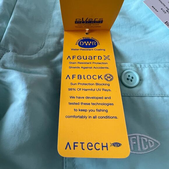 AFTCO Original Fishing Nylon Short In Pastel Turquoise Child Size 20 - Picture 6 of 11